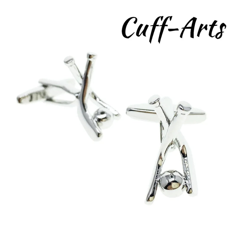 Mens Hockey Stick & Ball Sport Cufflinks by Cuffarts C10212