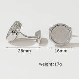 Silvery Round Personalized Formal Business Tuxedo Cufflinks