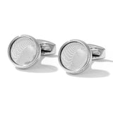 Silvery Round Personalized Formal Business Tuxedo Cufflinks