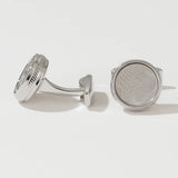 Silvery Round Personalized Formal Business Tuxedo Cufflinks