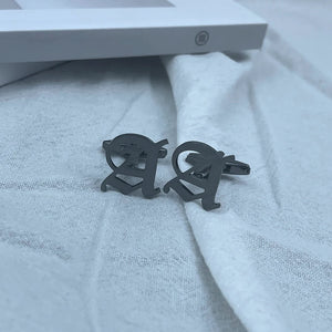 Personalized Old English Letter Cufflinks - Stainless Steel