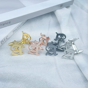 Personalized Old English Letter Cufflinks - Stainless Steel