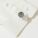 XK21S040 Rose Silver Round Personalized Formal Business Tuxedo Cufflinks