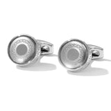 XK21S040 Rose Silver Round Personalized Formal Business Tuxedo Cufflinks