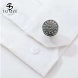 Crystal Round Tuxedo Cufflinks XK20S005 Wedding Jewelry