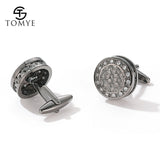 Crystal Round Tuxedo Cufflinks XK20S005 Wedding Jewelry