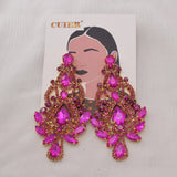10.5cm Big Drop Earrings Wedding Bridal Jewelry Rhinestones Women Earring