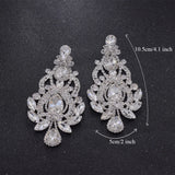 10.5cm Big Drop Earrings Wedding Bridal Jewelry Rhinestones Women Earring