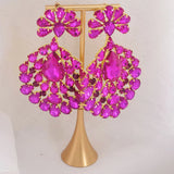 Stunning Peacock Earrings Glass Rhinestone Crystal Women Earrings