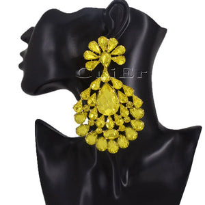 Stunning Peacock Earrings Glass Rhinestone Crystal Women Earrings