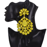Stunning Peacock Earrings Glass Rhinestone Crystal Women Earrings