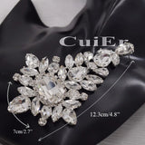 Crystal Dangle Earrings 4.8" Long Wedding Pageant Rhinestone Jewelry