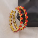 CuiEr Square Glass Crystal Hoop Earrings Jumbo Size for Party Show Drag Queen