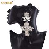 Crystal Water Drop Dangle Earrings for Women Wedding Jewelry