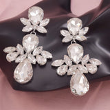 Crystal Water Drop Dangle Earrings for Women Wedding Jewelry