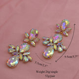 Crystal Water Drop Dangle Earrings for Women Wedding Jewelry