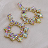 CuiEr 9.8cm Square Pendant Earrings Big Size Drag Queen Pageant Jewelry