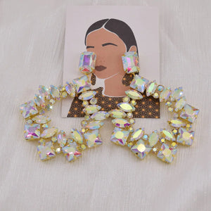 CuiEr 9.8cm Square Pendant Earrings Big Size Drag Queen Pageant Jewelry