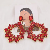 CuiEr 9.8cm Square Pendant Earrings Big Size Drag Queen Pageant Jewelry