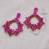 CuiEr 9.8cm Square Pendant Earrings Big Size Drag Queen Pageant Jewelry