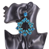 CuiEr 9.8cm Square Pendant Earrings Big Size Drag Queen Pageant Jewelry