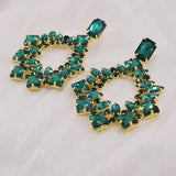 CuiEr 9.8cm Square Pendant Earrings Big Size Drag Queen Pageant Jewelry