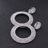 CuiEr Crystal Glass Rhinestone Circle Earrings