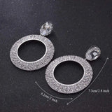 CuiEr Crystal Glass Rhinestone Circle Earrings