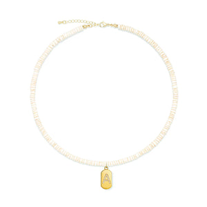 CZ Crystal Letter A-Z Brass Necklace