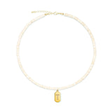 CZ Crystal Letter A-Z Brass Necklace