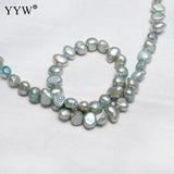 Baroque Freshwater Pearl Beads 6-7mm Cyan Nuggets 15" Strand