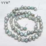 Baroque Freshwater Pearl Beads 6-7mm Cyan Nuggets 15" Strand