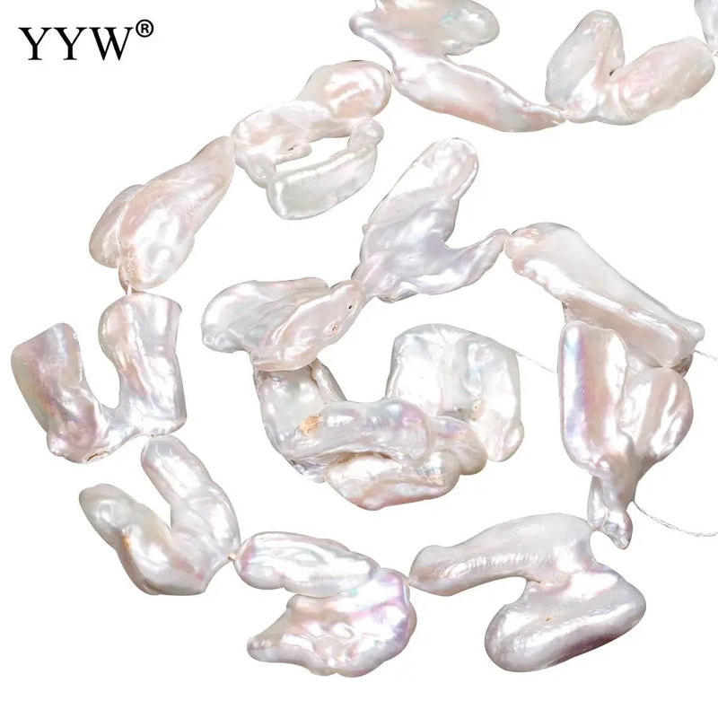 Cultured Biwa Pearl Beads 20-30mm 15 Inch Strand