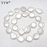 Freshwater Pearl Beads Flat Round Natural 13-14mm