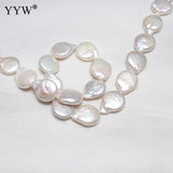 Freshwater Pearl Beads Flat Round Natural 13-14mm