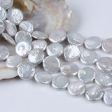 Freshwater Pearl Beads Flat Round Natural 18-20mm Per Strand