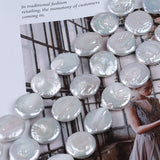 Freshwater Pearl Beads Flat Round Natural 18-20mm Per Strand