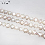 Freshwater Pearl Beads Flat Round Natural 8-9mm 15.3 Inch Strand