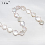 Cultured Coin Freshwater Pearl Beads Flat Round 13-14mm