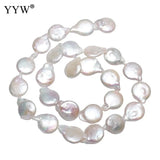 Cultured Coin Freshwater Pearl Beads Flat Round 13-14mm