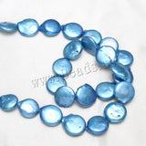 Cultured Freshwater Pearl Beads Button 13mm 14.7 Inch Strand