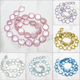Cultured Freshwater Pearl Beads Button 13mm 14.7 Inch Strand