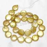 Cultured Freshwater Pearl Beads Button 13mm 14.7 Inch Strand