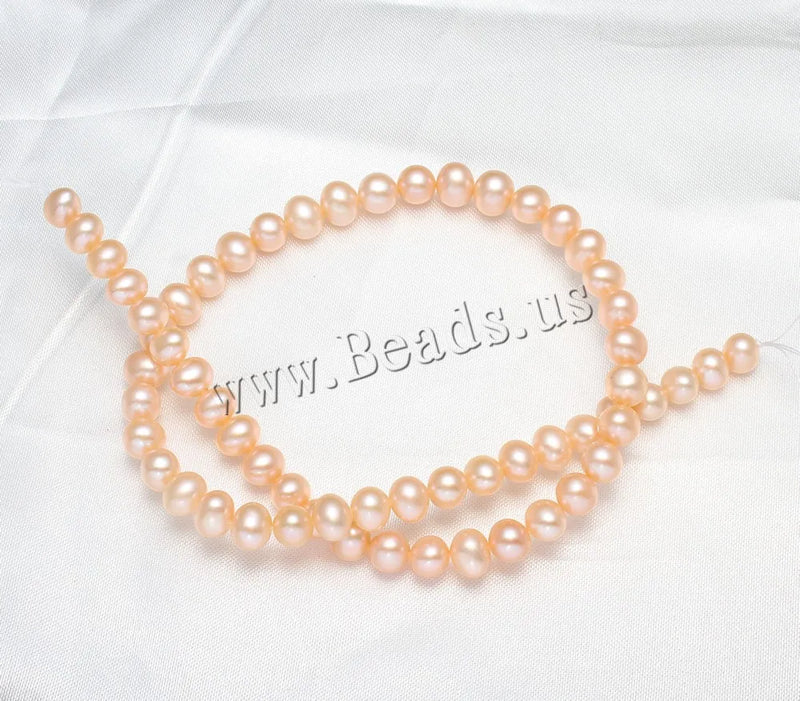 7-8mm Pink Potato Pearl Beads 15.7" Strand