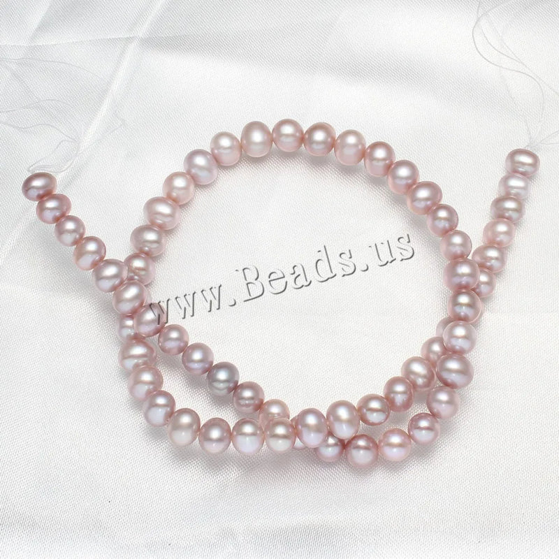 Purple Potato Freshwater Pearl Beads 7-8mm 15.7" Strand