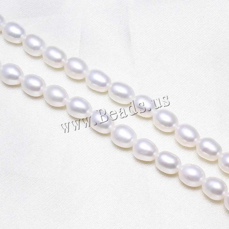 6-7mm Cultured Rice Pearl Beads 15.5" Strand