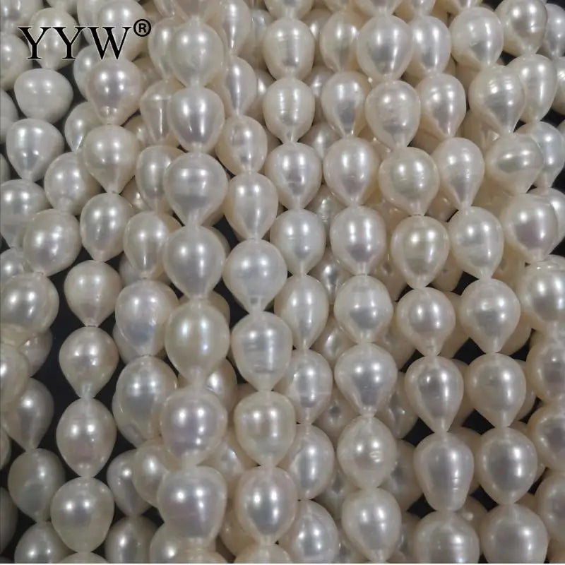 Cultured Rice Freshwater Pearl Beads Tear Drop Rain Drop Water Drop 9x11mm