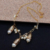 Freshwater Pearl Plated Chain Choker Necklace