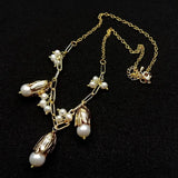 Freshwater Pearl Plated Chain Choker Necklace