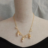 Freshwater Pearl Plated Chain Choker Necklace